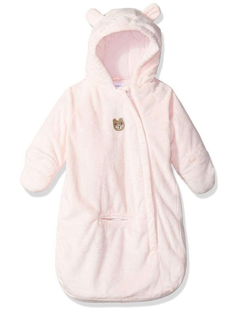 Carter's Baby Girl Teddy Plush Car seat Pram Bunting Bag